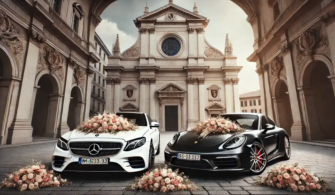 Mașini de lux pentru nuntă: Mercedes E-Class și Porsche Panamera