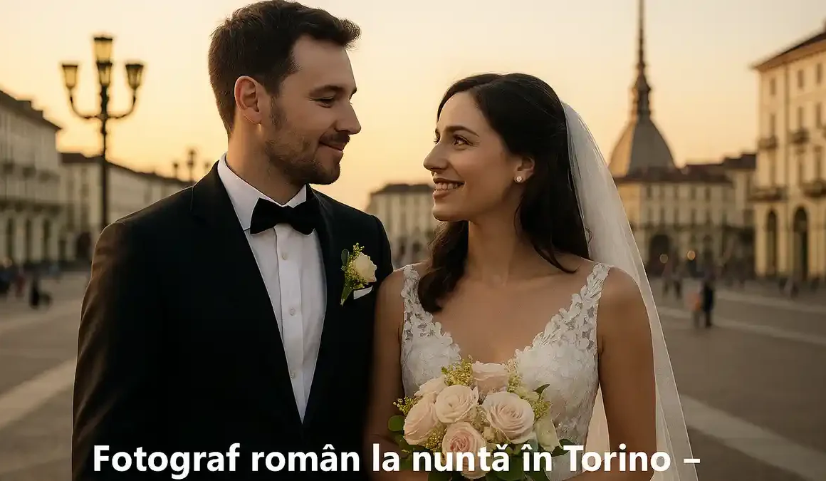 Fotograf român la nuntă în Torino sesiune foto romantică