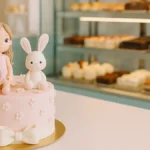 Tort artizanal personalizat cu decor pastel și numele copilului, pregătit de un cofetar român în Torino